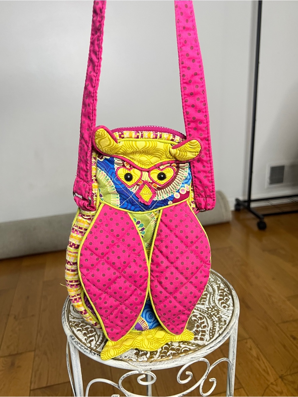 Playful Pink Owl Quilted handbag  Bag - Women's Novelty Shoulder Bag